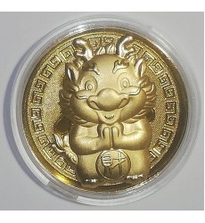 Монета подарочная из металлической фольги "С новым 2024 годом!" 
